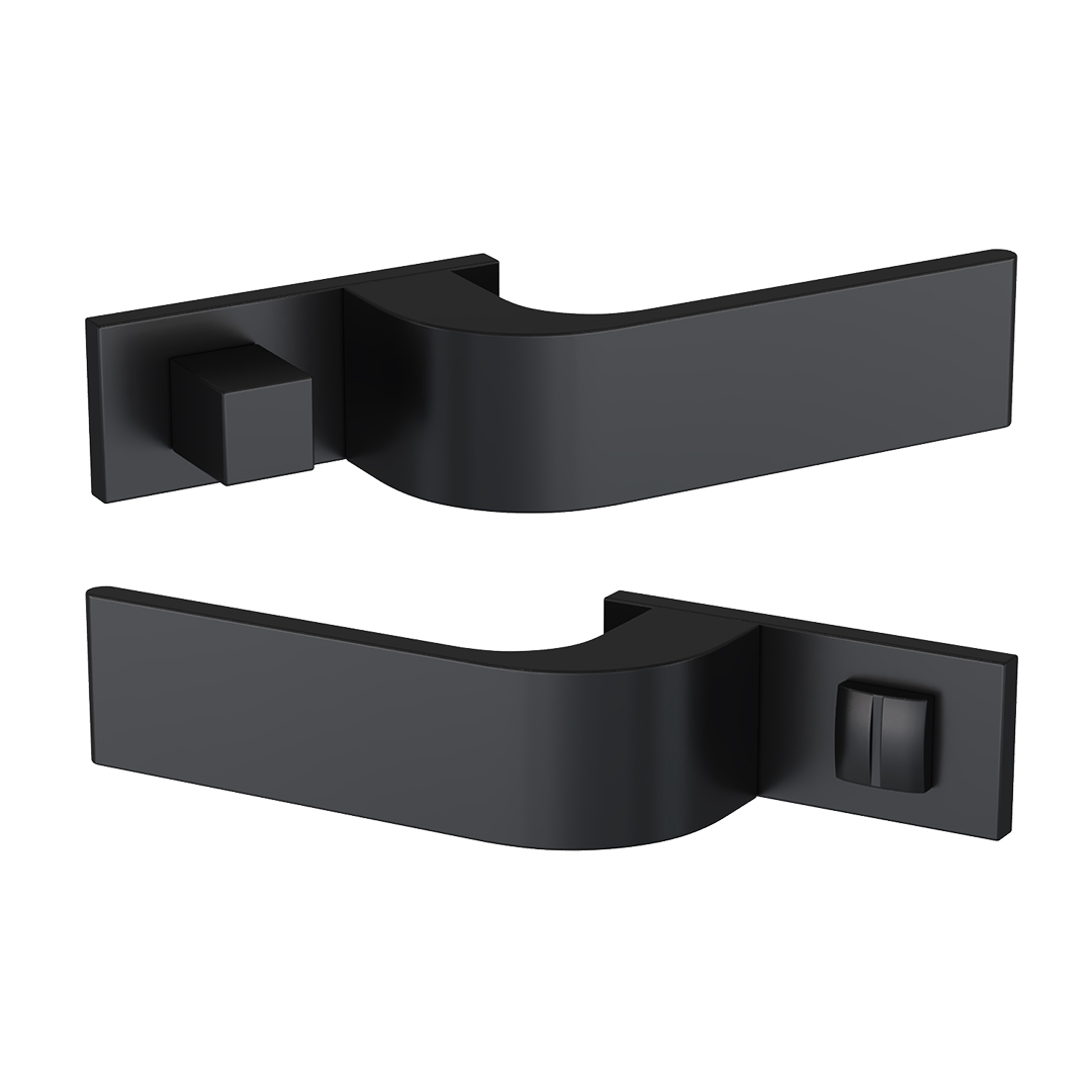 Дверная ручка 612 WC на общей планке цвет хром матовый