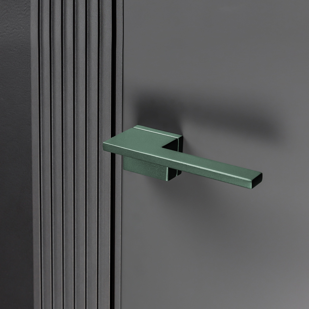 Дверная ручка New York цвет Зеленый воск На розетке 264