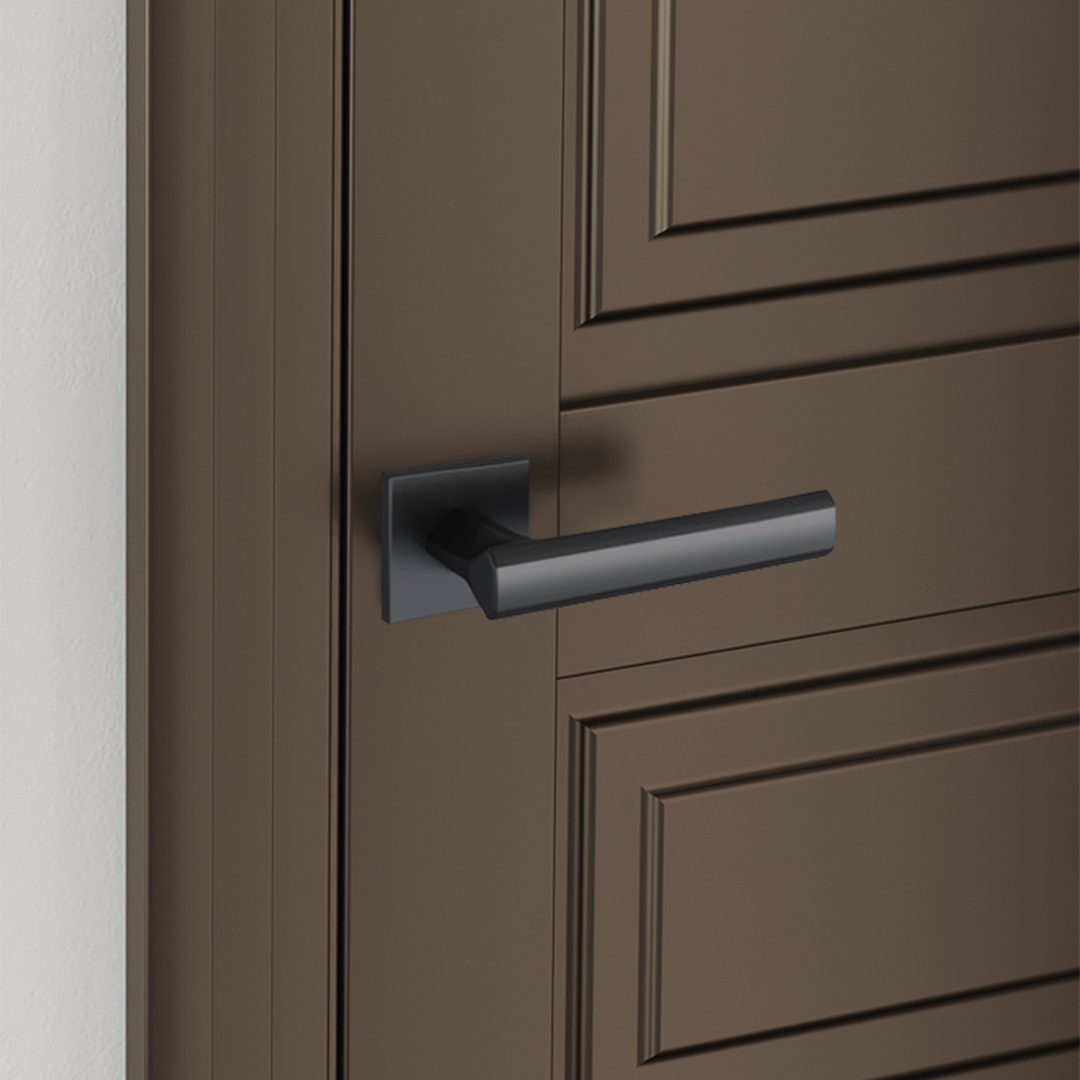 Дверная ручка PENT цвет Черный матовый На розетке RO54