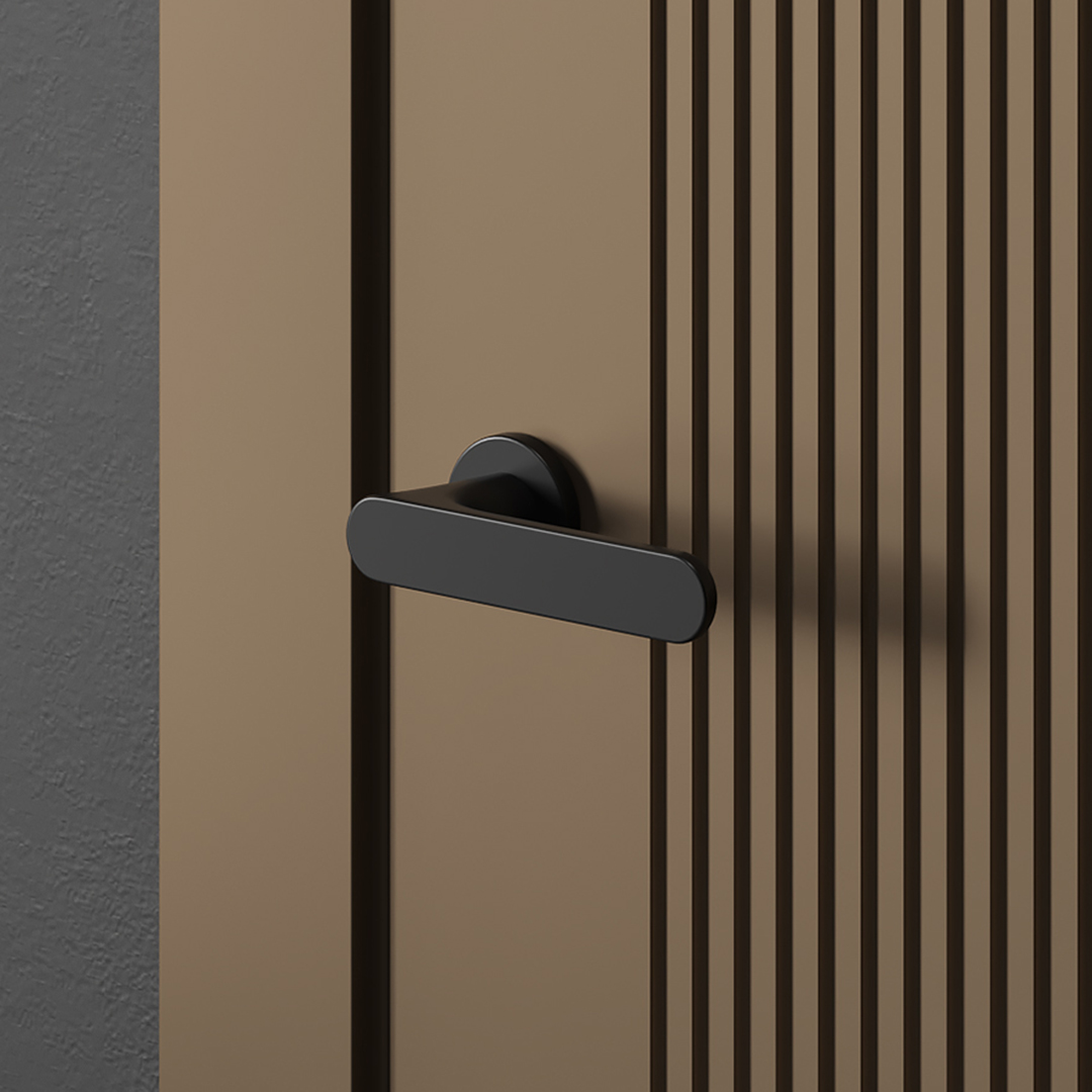 Дверная ручка SLY цвет Хром матовый На розетке RO02