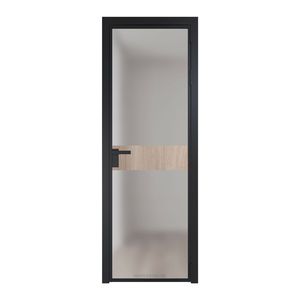 6 AG стекло Матовое цвет профиля Черный матовый вставка Дуб Сонома