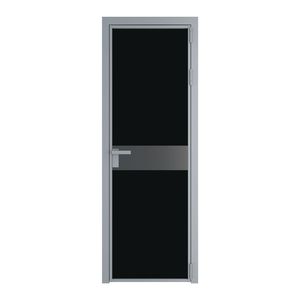 6 AG стекло Монохром черный триплекс цвет профиля Серебро вставка Графит