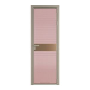 6 AG стекло Мору розовое цвет профиля Никель матовый вставка Перламутр золото