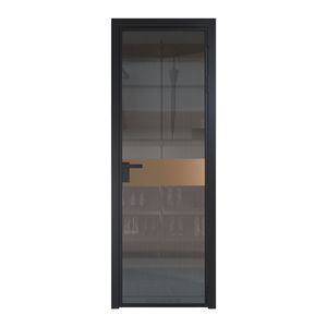 6 AG стекло Мору тонированное цвет профиля Черный матовый вставка Перламутр золото