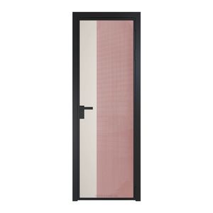 7 AG стекло Кризет розовое цвет профиля Черный матовый вставка Перламутр белый