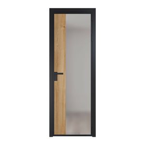 7 AG стекло Матовое цвет профиля Черный матовый вставка Дуб Карамель