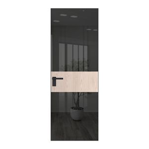 5 AGK цвет Зеркало Grey вставка Каштан светлый кромка Черный матовый