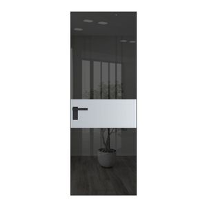 5 AGK цвет Зеркало Grey вставка Лайт Грей кромка Черный матовый