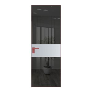 5 AGK цвет Зеркало Grey вставка Лайт Грей кромка Красный антрацит