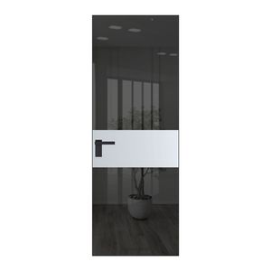 5 AGK цвет Зеркало Grey вставка Вайт кромка Черный матовый