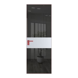 5 AGK цвет Зеркало Grey вставка Вайт кромка Красный антрацит