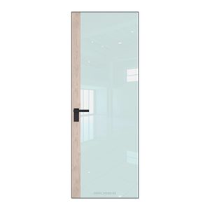 6 AGK цвет Lacobel Белый лак вставка Каштан светлый кромка Черный матовый