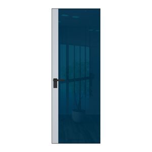 6 AGK цвет Зеркало Blue вставка Вайт кромка Черный матовый