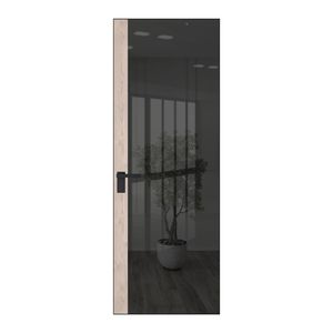 6 AGK цвет Зеркало Grey вставка Каштан светлый кромка Черный матовый