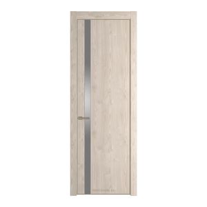 18NA Каштан светлый профиль Никель матовый вставка Lacobel Серебряный лак