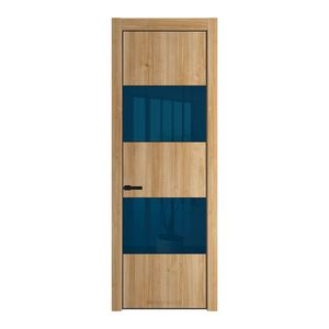 22 NE Дуб Карамель с кромкой Черный с стекляной вставкой зеркало blue