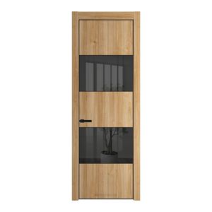 22 NE Дуб Карамель с кромкой Черный с стекляной вставкой зеркало grey
