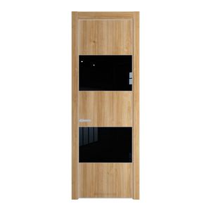 22 NE Дуб Карамель с кромкой Матовая с стекляной вставкой черный лак