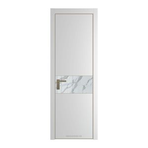 17 PA Крем вайт с профилем Никель с стеклом  нефи белый узор серебро