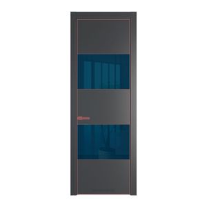 22 PA Графит с профилем Красный антрацит с стеклом  зеркало blue
