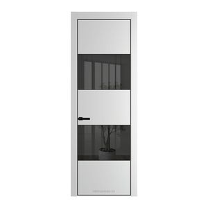 22 PA Крем вайт с профилем Черный с стеклом  зеркало grey