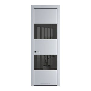 22 PA Лайт Грей с профилем Черный с стеклом  зеркало grey