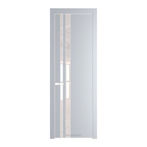 20 PE с вставкой из стекла перламутровый лак Лайт Грей с алюминиевой кромкой Вайт