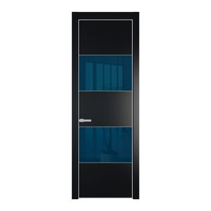 22 PE с вставкой из стекла зеркало blue Блэк с алюминиевой кромкой Матовая