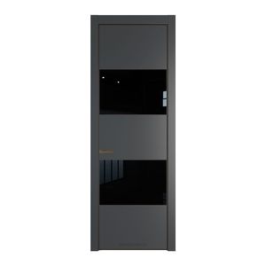 22 PE с вставкой из стекла черный лак Графит с алюминиевой кромкой Деорэ