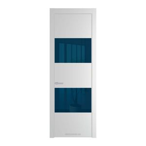 22 PE с вставкой из стекла зеркало blue Крем Вайт с алюминиевой кромкой Матовая
