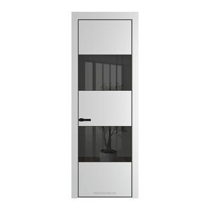 22 PE с вставкой из стекла зеркало grey Крем Вайт с алюминиевой кромкой Черный