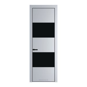 22 PE с вставкой из стекла монохром черный Лайт Грей с алюминиевой кромкой Черный