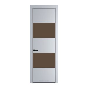 22 PE с вставкой из стекла монохром гляссе Лайт Грей с алюминиевой кромкой Черный