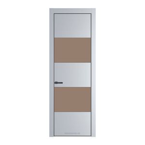 22 PE с вставкой из стекла монохром капучино Лайт Грей с алюминиевой кромкой Серая Ночь