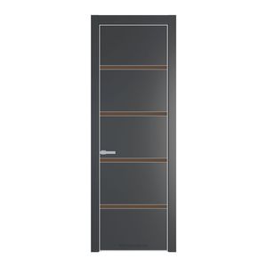 23 PE с вставкой из стекла монохром гляссе Графит с алюминиевой кромкой Матовая