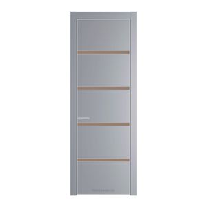 23 PE с вставкой из стекла монохром капучино Смоки с алюминиевой кромкой Матовая